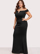 Plus Off Shoulder Zip Back Maxi Dress