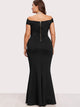 Plus Off Shoulder Zip Back Maxi Dress