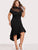 Plus Mesh Insert Frill Dip Hem Dress