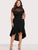 Plus Mesh Insert Frill Dip Hem Dress