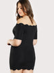 Plus Scallop Edge Bardot Dress