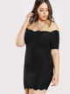 Plus Scallop Edge Bardot Dress