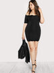 Plus Scallop Edge Bardot Dress