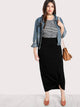 SHEIN Plus Solid Knit Column Skirt