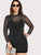 Plus Mock Neck Glitter Mesh 2 In 1 Dress