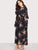 Plus Botanical Print Self Tie Chiffon Dress