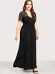 Plus Lace Contrast Longline Dress