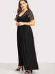 Plus Lace Contrast Longline Dress