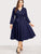 Plus Surplice Neckline Self Tie Circle Dress