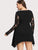 Plus Lace Contrast Sleeve Hanky Hem Dress