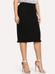 SHEIN Plus Slit Ruffle Hem Bodycon Skirt