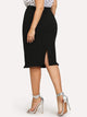 SHEIN Plus Slit Ruffle Hem Bodycon Skirt