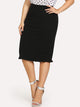 SHEIN Plus Slit Ruffle Hem Bodycon Skirt