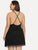 Plus Lace Panel Criss Cross Back Dress