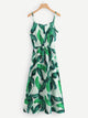 Tropical Leaf Print Cami Dress