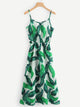 Tropical Leaf Print Cami Dress