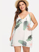 Plus Jungle Leaf Print Cami Dress