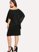 Plus Off Shoulder Batwing Sleeve Dress