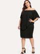 Plus Off Shoulder Batwing Sleeve Dress