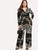 Plus Scarf Print Wrap Palazzo Jumpsuit