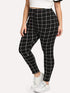 Plus Grid Print Leggings