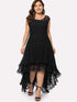  Plus Dip Hem Layered Floral Lace Dress