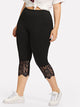 Plus Lace Contrast Leggings