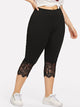 Plus Lace Contrast Leggings