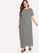 Plus Contrast Stripe Maxi Dress