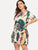 Plus Foliage Print Dress