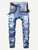 Men Ripped Stretch Slim Jeans