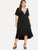 Plus V Neckline Striped Ruffle Hem Dress