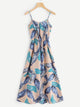 Tropical Leaf Print Cami Dress