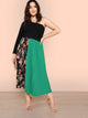 SHEIN Plus Cut and Sew Pleated Skirt