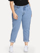 SHEIN Plus Stitch Line Side Jeans