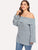 Plus Off Shoulder Fold Over Slim Fitted Jumper