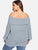 Plus Off Shoulder Fold Over Slim Fitted Jumper