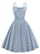 Polka Dot Knot Front Zip Back Flare Dress