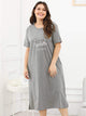 Plus Letter Print Split Side Night Dress