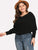 Plus Surplice Neck Solid Cape Jumper