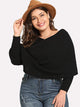 Plus Surplice Neck Solid Cape Jumper