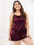 Plus Lace Trim Cami Pajama Set