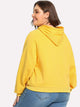 Plus Drawstring Solid Sweatshirt