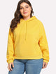 Plus Drawstring Solid Sweatshirt