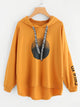 Plus Letter Print Hooded Sweatshirt