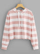 Plus Striped Hooded Sweatshirt