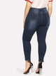 SHEIN Plus Dark Wash Skinny Crop Jeans
