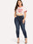 SHEIN Plus Dark Wash Skinny Crop Jeans