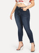 SHEIN Plus Dark Wash Skinny Crop Jeans