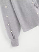 Plus Pearl Beaded Hooded Sweatshirt